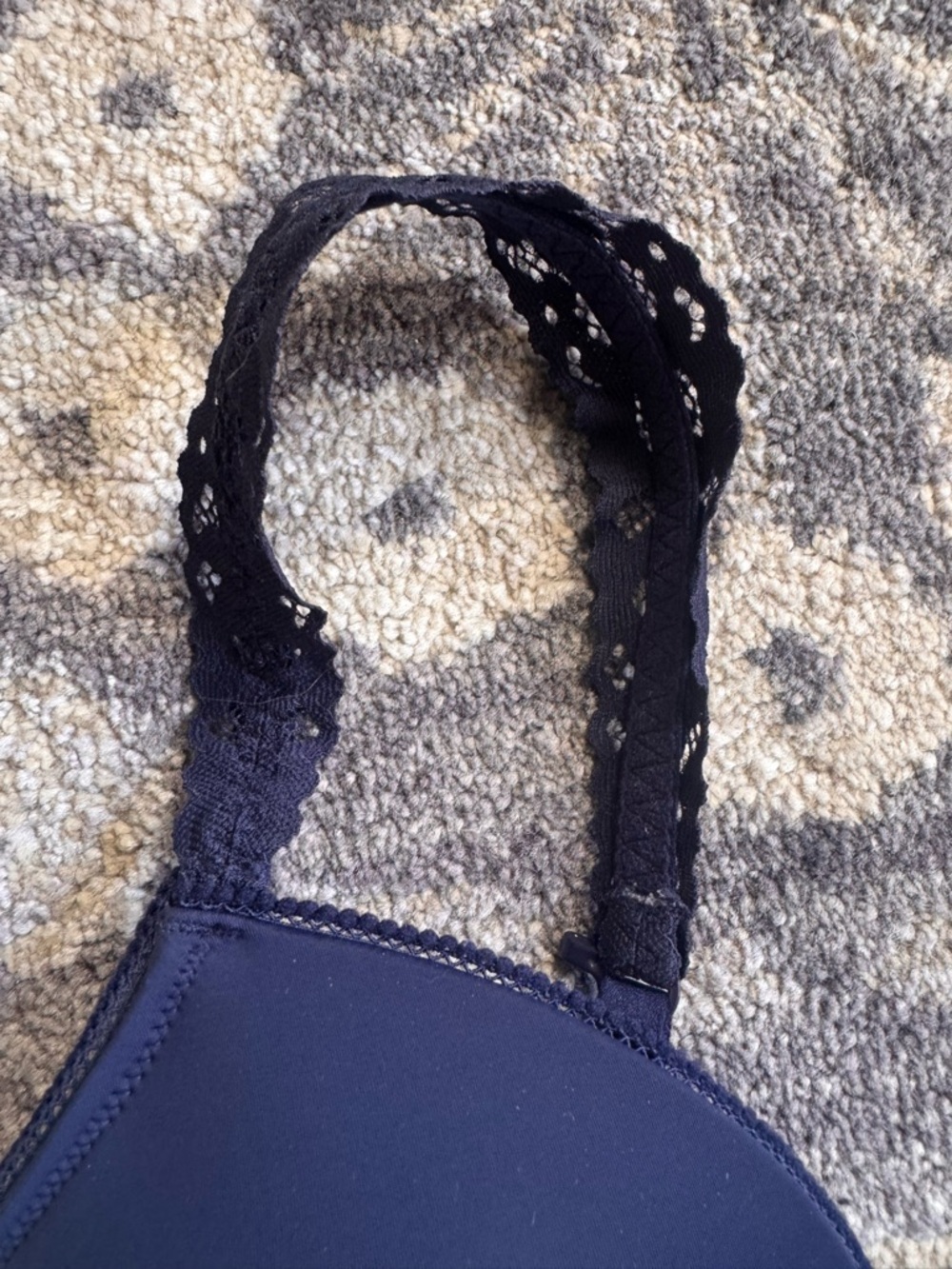 aerie Navy Lace-Trim Wireless Bra - Picture 2 of 6